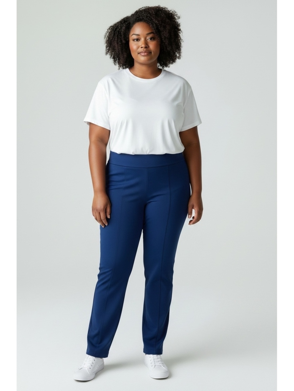 NWT New Directions Millennium Slim Leg Pull-On Pants Navy Blue, Size XL